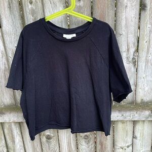 FREE w/purchase Topshop raw hem short sleeved top cotton cropped 10